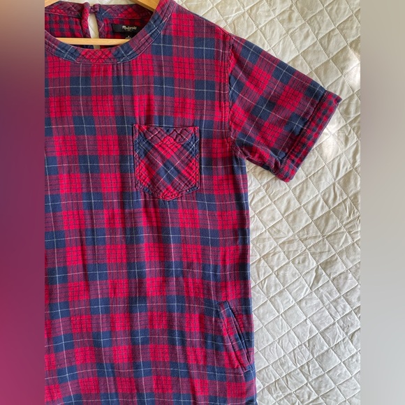 Madewell Dresses & Skirts - Madewell Edina Red and Blue Plaid Flannel Mini Dress